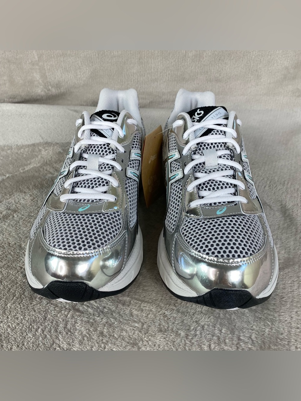 Asics Gel-1130 White Silver Mint Mens Size 12 Running Shoes 1203B062 NEW - Picture 5 of 10